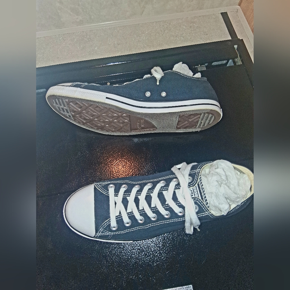 Converse Low Top Sneakers in Black and White - Picture 8 of 11